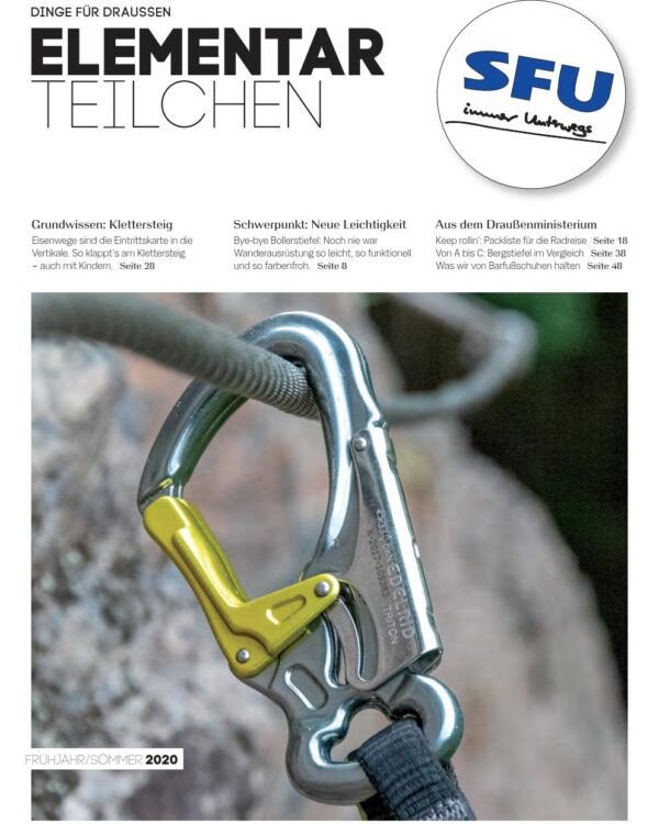 Grundwissen: Klettersteig
Schwerpunkt: Neue Leichtigkeit
Keep rollin‘: Packliste für die Radreise
Von A bis C: Bergstiefel im Vergleich
Was wir von Barfußschuhen halten