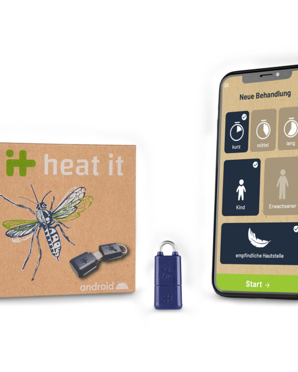 Die smarte Variante zur Insektenstichbehandlung: Mini-Stichheiler am Schlüsselbund, Energie und Steuerung per Smartphone.