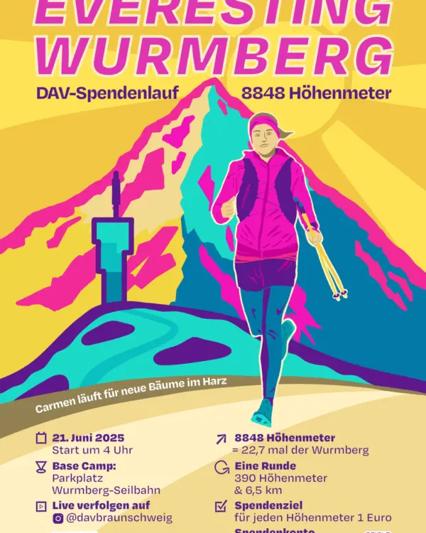 8848m Höhenmeter in 24 Stunden: Carmen läuft für neue Bäume im Harz.